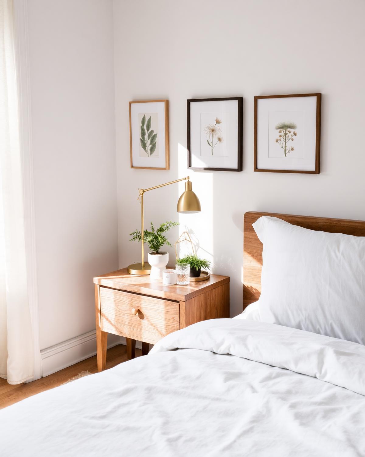 Serene bedroom with botanicals